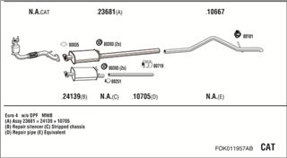 Zestaw tłumików, kompletny układ wydechowy - WALKER FOK011957AB