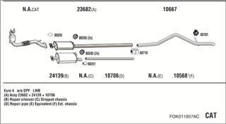 Zestaw tłumików, kompletny układ wydechowy - WALKER FOK011957AC