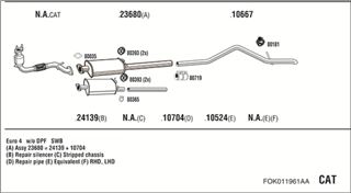 Zestaw tłumików, kompletny układ wydechowy - WALKER FOK011961AA
