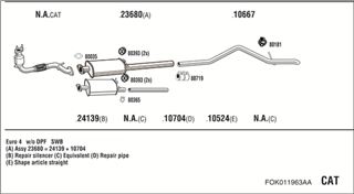 Zestaw tłumików, kompletny układ wydechowy - WALKER FOK011963AA