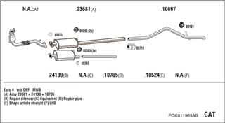 Zestaw tłumików, kompletny układ wydechowy - WALKER FOK011963AB