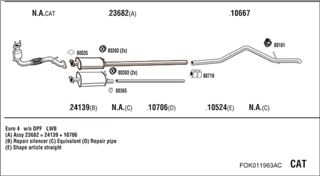 Zestaw tłumików, kompletny układ wydechowy - WALKER FOK011963AC