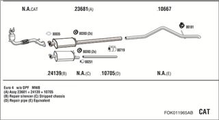 Zestaw tłumików, kompletny układ wydechowy - WALKER FOK011965AB