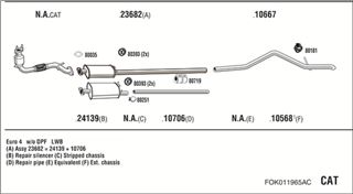 Zestaw tłumików, kompletny układ wydechowy - WALKER FOK011965AC