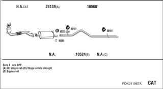 Zestaw tłumików, kompletny układ wydechowy - WALKER FOK011967A