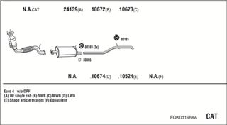 Zestaw tłumików, kompletny układ wydechowy - WALKER FOK011968A
