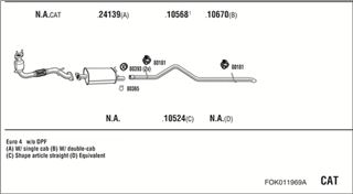 Zestaw tłumików, kompletny układ wydechowy - WALKER FOK011969A