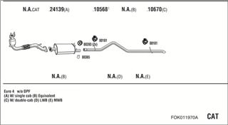 Zestaw tłumików, kompletny układ wydechowy - WALKER FOK011970A