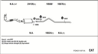 Zestaw tłumików, kompletny układ wydechowy - WALKER FOK011971A