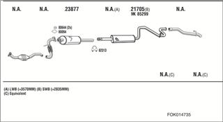 Zestaw tłumików, kompletny układ wydechowy - WALKER FOK014735