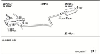 Zestaw tłumików, kompletny układ wydechowy - WALKER FOK016085
