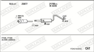 Zestaw tłumików, kompletny układ wydechowy - WALKER FOK016304A