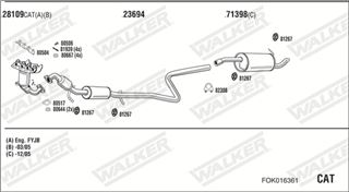 Zestaw tłumików, kompletny układ wydechowy - WALKER FOK016361