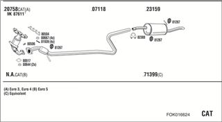 Zestaw tłumików, kompletny układ wydechowy - WALKER FOK016624
