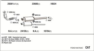 Zestaw tłumików, kompletny układ wydechowy - WALKER FOK019570AC