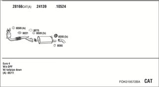 Zestaw tłumików, kompletny układ wydechowy - WALKER FOK019572BA