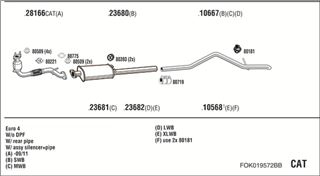 Zestaw tłumików, kompletny układ wydechowy - WALKER FOK019572BB