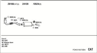 Zestaw tłumików, kompletny układ wydechowy - WALKER FOK019573BA