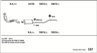 Zestaw tłumików, kompletny układ wydechowy - WALKER FOK019574AD