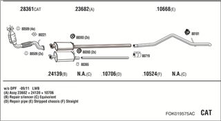 Zestaw tłumików, kompletny układ wydechowy - WALKER FOK019575AC