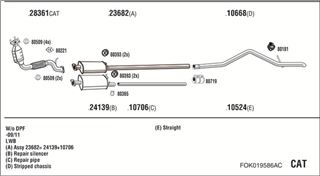 Zestaw tłumików, kompletny układ wydechowy - WALKER FOK019586AC