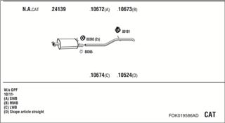Zestaw tłumików, kompletny układ wydechowy - WALKER FOK019586AD