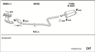 Zestaw tłumików, kompletny układ wydechowy - WALKER FOK027316
