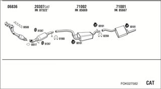 Zestaw tłumików, kompletny układ wydechowy - WALKER FOK027582