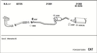 Zestaw tłumików, kompletny układ wydechowy - WALKER FOK028732BA