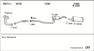 Zestaw tłumików, kompletny układ wydechowy - WALKER FOK028732CA
