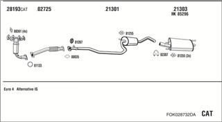 Zestaw tłumików, kompletny układ wydechowy - WALKER FOK028732DA