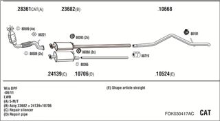 Zestaw tłumików, kompletny układ wydechowy - WALKER FOK030417AC