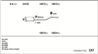 Zestaw tłumików, kompletny układ wydechowy - WALKER FOK030417AD