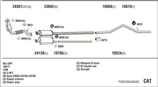 Zestaw tłumików, kompletny układ wydechowy - WALKER FOK030420AC