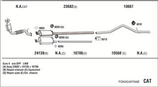 Zestaw tłumików, kompletny układ wydechowy - WALKER FOK054979AB