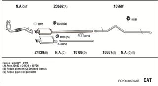 Zestaw tłumików, kompletny układ wydechowy - WALKER FOK108639AB