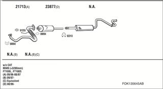 Zestaw tłumików, kompletny układ wydechowy - WALKER FOK135645AB