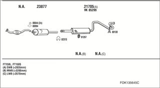 Zestaw tłumików, kompletny układ wydechowy - WALKER FOK135645C