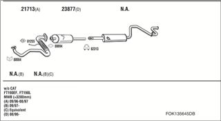 Zestaw tłumików, kompletny układ wydechowy - WALKER FOK135645DB