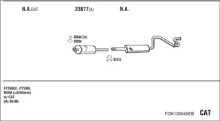 Zestaw tłumików, kompletny układ wydechowy - WALKER FOK135645EB