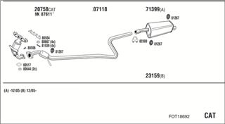 Zestaw tłumików, kompletny układ wydechowy - WALKER FOT18692