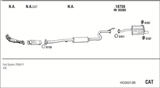 Zestaw tłumików, kompletny układ wydechowy - WALKER HO30213B