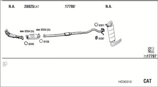 Zestaw tłumików, kompletny układ wydechowy - WALKER HO30312