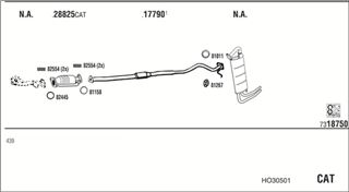 Zestaw tłumików, kompletny układ wydechowy - WALKER HO30501