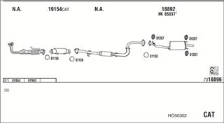 Zestaw tłumików, kompletny układ wydechowy - WALKER HO50302