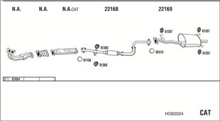 Zestaw tłumików, kompletny układ wydechowy - WALKER HO60024