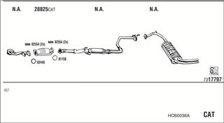 Zestaw tłumików, kompletny układ wydechowy - WALKER HO60038A