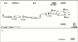 Zestaw tłumików, kompletny układ wydechowy - WALKER HO60064