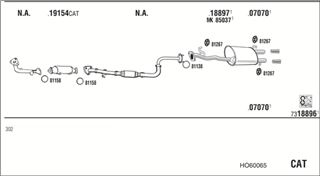 Zestaw tłumików, kompletny układ wydechowy - WALKER HO60065