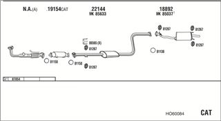 Zestaw tłumików, kompletny układ wydechowy - WALKER HO60084